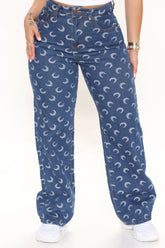 Half Moon Non Stretch Wide Leg Jeans - Dark Wash Ins Street